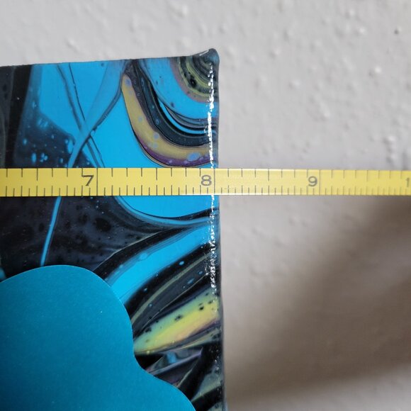 Original Acrylic Abstract Painting with Paper flower on Canvas - Picture 4 of 5